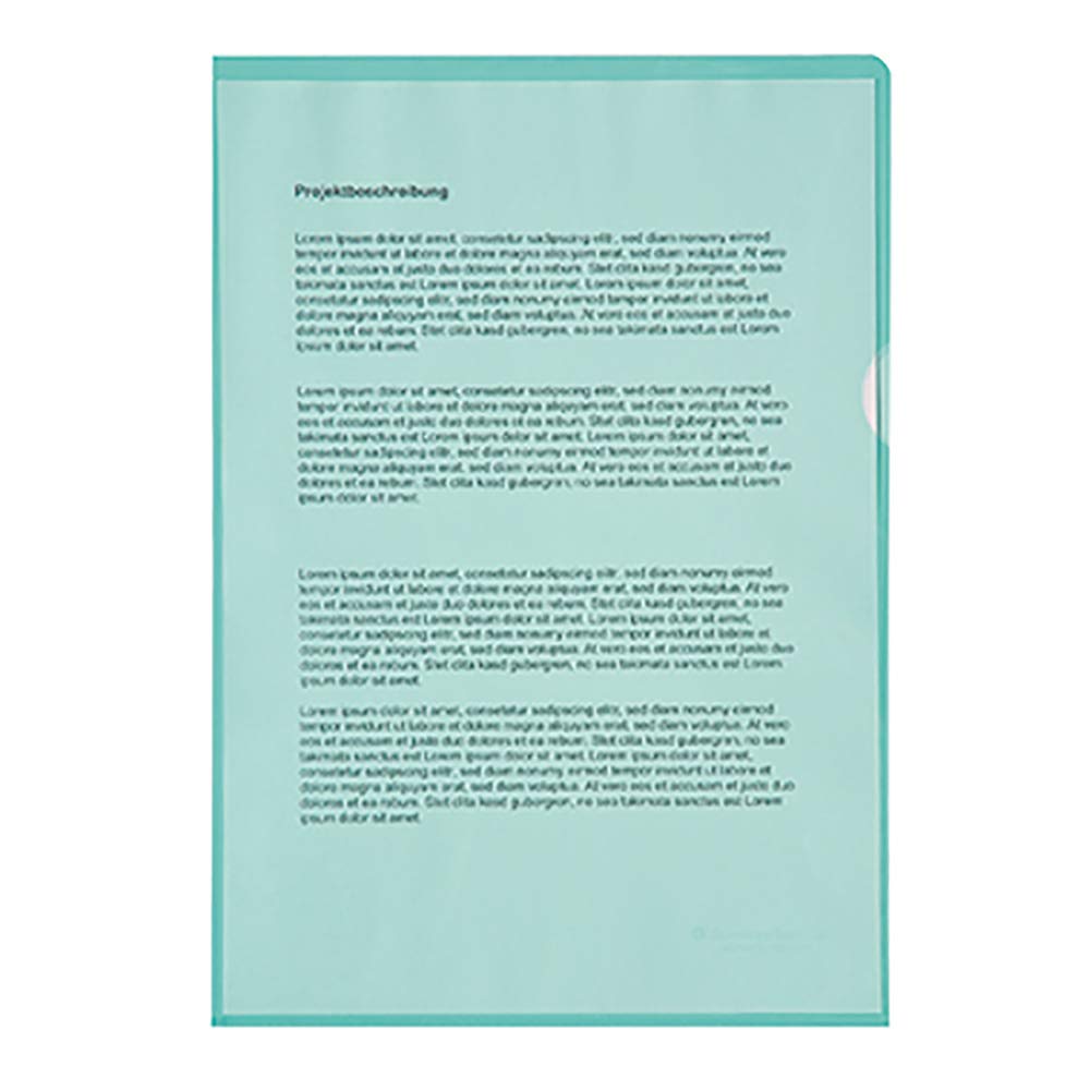 Soennecken Plastic Sleeves DIN A4 Top and Side Opening Copy-safe, 0.12 mm, Polypropylene, Green, Grained Pack of 100