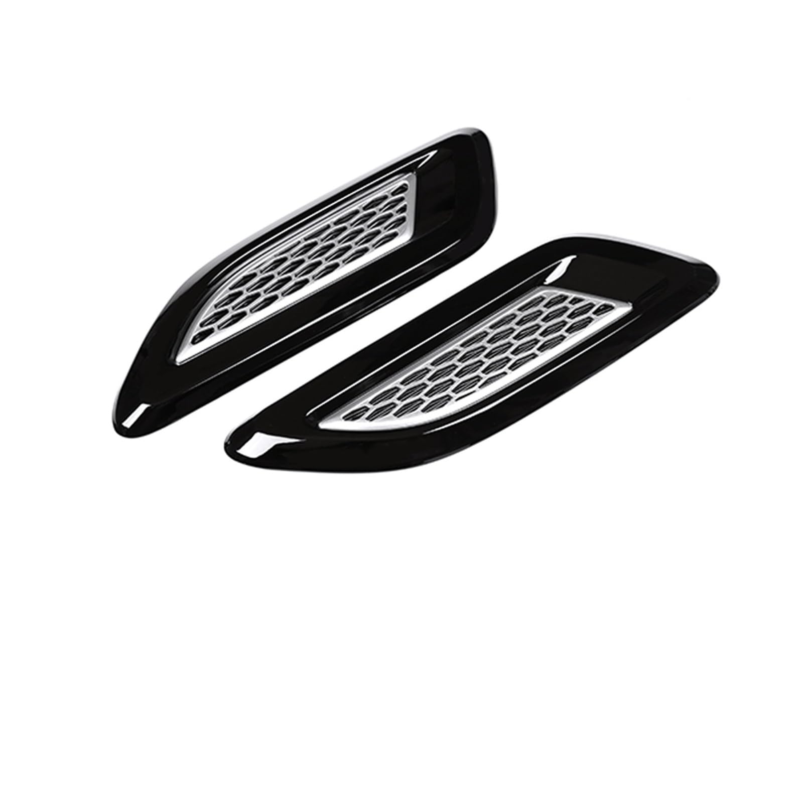 Couverture Capot Fibre De Carbone Garniture d'aile sortie d'air capot extérieur voiture, 2 pièces, pour Land Rover Discovery 4 5 Range Evoque Freelander(Silver)
