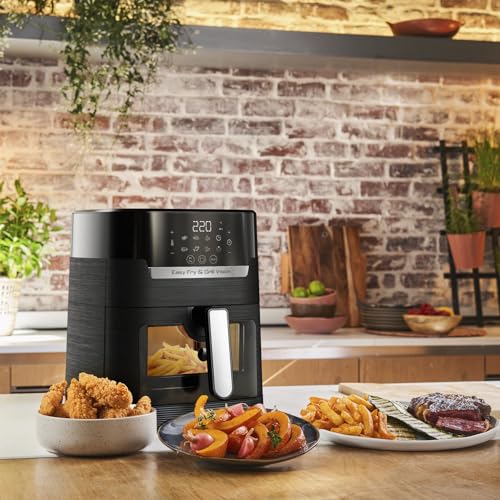 Tefal EY5068 Easy Fry & Grill Vision heteluchtfriteuse met kijkvenster zwart, gezond koken, touchscreen, 8 automatische programma's, snel, kijkvenster, heteluchtfriteuse, digitaal receptenboek - Afbeelding 5