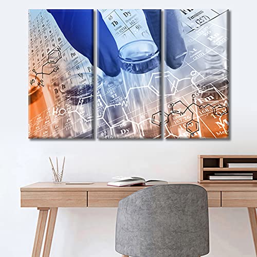 Image of TUMOVO Young Scientist Poster Wall Decor 3 Piece Poster Clinical Laboratory Art Prints Wall Decor Living Room Medical House Decor Stretched and Framed Ready to Hang (36 inch Wx24 H)