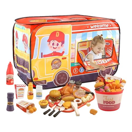 Comida de cocina de juguete,Juego de hamburguesas realistas para niños con bandeja - Juegos de rol de alimentos coloridos para niñas y niños, lindos accesorios de casa de juegos para mejorar la capaci