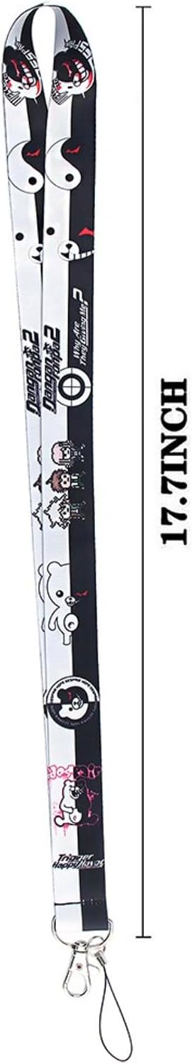 Monokuma Trigger Happy Havoc Anime Manga Video Game 17.7" Neck Lanyard Keychain Holder ID Badge Mobile Phone Pin Strap image 2
