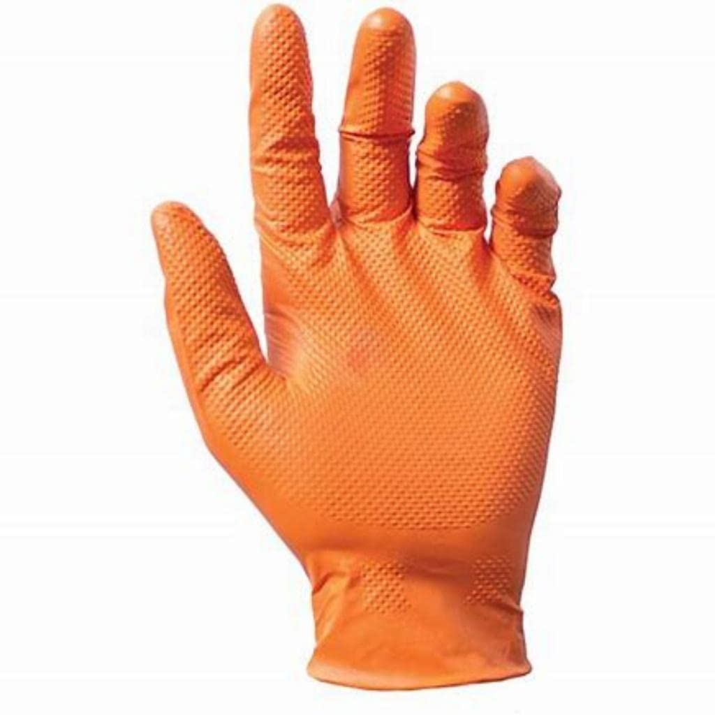 500 guantes de nitrilo naranja, talla M, sin polvo, sin látex, hipoalergénicos, certificados CE conforme a la norma EN455, guantes para alimentos, guantes desechables