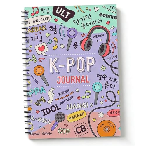Cuaderno K-Pop para clase y apuntes escolares con hojas pautadas y espiral