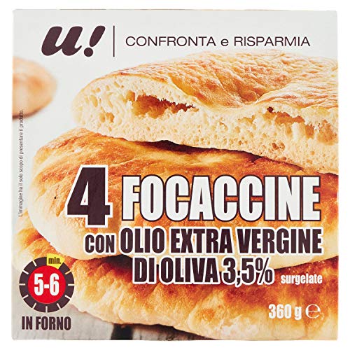 U! Confronta & Risparmia 4 Focaccine alla Toscana, 360g (Surgelato)