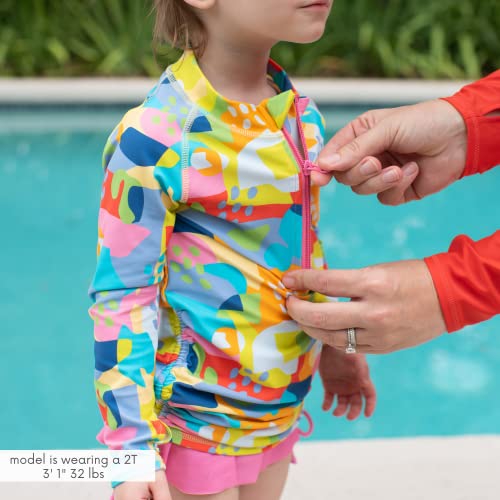 SwimZip Girls' Long Sleeve Swim Dress Cover Up Swimsuit - UPF 50+ Sun Protection2