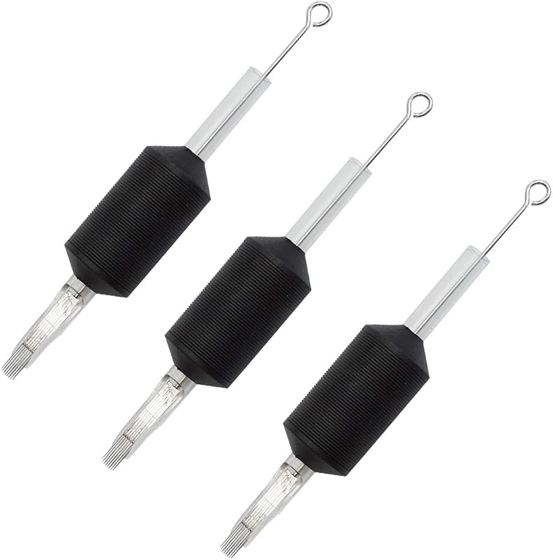Agulhas para tatuagem Needlehouse 1211RM Curved Magnum (11RM) com tubos e grips descartáveis, pacote com 20