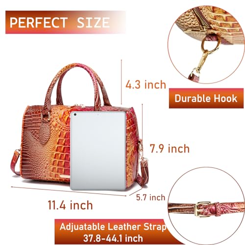 Image of Makcr Joacbv Top-Handle Crocodile Purses For Women Crossbody Leather Bags Trendy Large Capacity Tote with Shoulder Strap