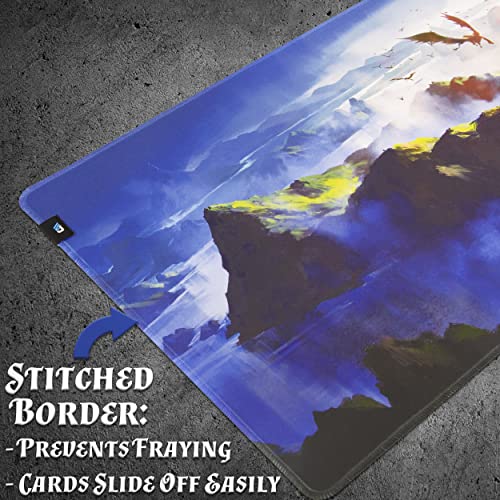 Casematix Tcg Playmat With Reusable Playmat Case - Premium 24" X 13.5" Card Game Mat & Compatible Mtg Playmat For All Tcgs With Non-Slip Rubber Backing, Stitched Edges And Carry Tube #TOP6