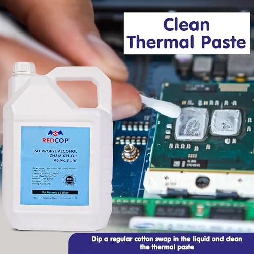 Image of REDCOP IPA Isopropyl alcohol 5 Ltr | Isopropyl Alcohol 99.9% Pure | Rubbing Alcohol