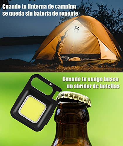 Satohom Portachiavi Luce LED Mini Torcia Portachiavi 500 Lumen Luce Impermeabile COB Piccole Torce Ricaricabile 500 mAh Luce Tasca Apribottiglie Apribottiglie - Image 4