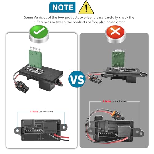 Image of Blower Motor Resistor 89019089 | Compatible with 1999-2006 Chevy Silverado /GMC Sierra | 2000-2002 GMC Yukon, Replaces# 15305077, 89019089, 22807122 ，973-004(2 Holes Mounting Flange and 7 pins)