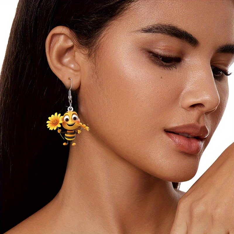 Eleganti orecchini a perno da donna, a forma di margherita, delicati girasoli e ape, eleganti gioielli floreali da indossare tutti i giorni, ideali per occasioni speciali o abiti casual, con