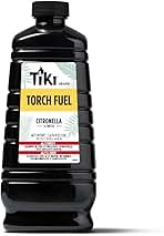 TIKI Citronella Torch Fuel – 1/2 Gallon (64 oz.), Easy Pour, Long-Lasting for Outdoor Torches & Table Torches, with Citronella & Lemongrass Oil, for Patio, Garden & Backyard Use