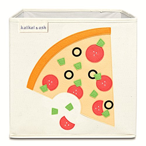 kaikai & ash Toy Storage Bins, Foldable Canvas Cube Box for Kids, 13