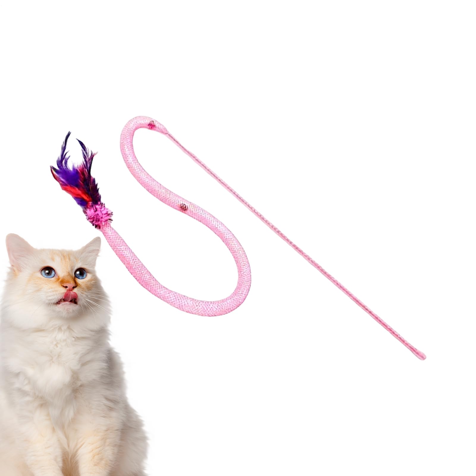Generico per Gatti con Che Cigola Con Piume | Interattivo In Forma Di Serpente In Rete Per Gatti Per Giochi Indoor, Esercizio E Caccia Dei Cuccioli