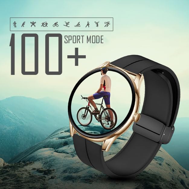 Image of GameSir Glavito Round Dial Smartwatch with 1.49 inch AMOLED Display, 100+ Sports Modes, IP67, Bluetooth Calling, Functional Crown Control, Health Tracking, 100+ Watch Faces, Men & Women (Magnetic Black)