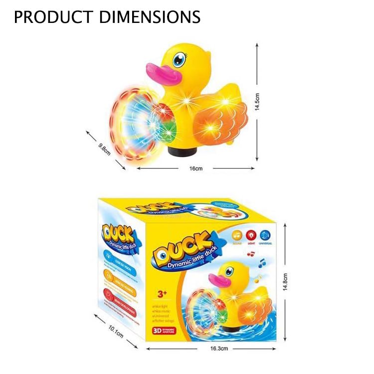 Image of Amitasha 3D Bump and Go Duck Musical Dancing Light Crawling Toy for Toddler Kids Age 2 Years