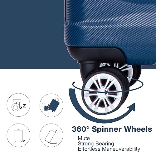 Luggage Sets 3 Piece with Double Spinner Wheels,PC Hardside Suitcase Sets with Expandable, Carry On Luggage Set with Travel Duffle Bag for Women and Men4