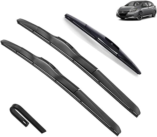 PLAKDFUU Wiper Blades Front Rear Set for Nissan Leaf 2 MK2 2017-2023 ZE1 Plus 26"+16"+14" - Silent & Streak-Free