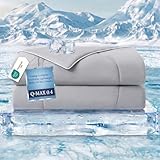 Cooling Blanket for Hot Sleepers & Night Sweats, Breathable Lightweight Cooling Comforter for Menopause & Summer, Soft Cool-to-Touch, Oeko-TEX, Cool Grey, 60x80 Inches