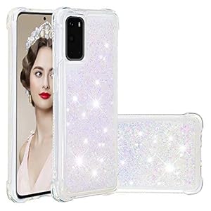 Lijc Hoesje voor Samsung Galaxy S20 Glitter Vloeibaar Drijfzand Transparant Four Corners Anti-Fall TPU Bumper Zachte…