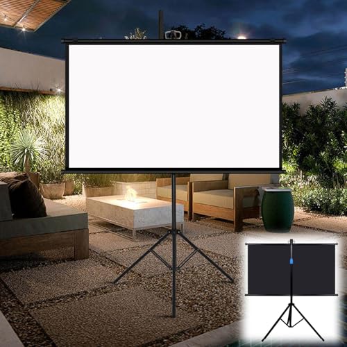 Pantalla de proyección portátil de 60 pulgadas 4:3/16:9 con trípode plegable, pantalla HD 4K ajustable para interiores y exteriores miniatura 1