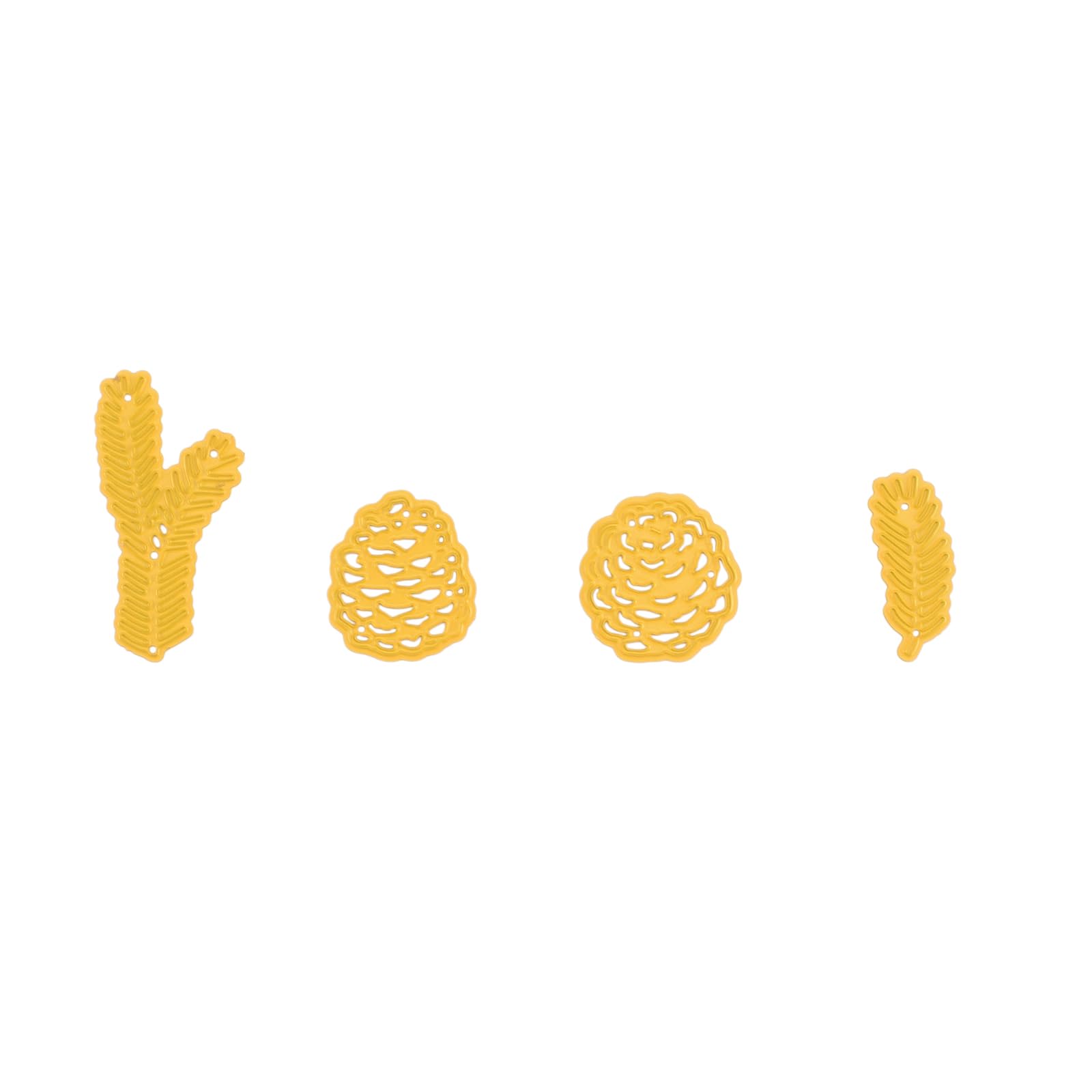 Nellie's Choice Cutting Die, Pine Cones, 4 Shape, 1.9 x 3.1 to2.5 x 4.9 cm, Card Making Supplies, Metal Dies for Scrapbooking, DIY and Paper Crafts, Yellow, 19x31 / 25x49 / 25x28 / 27x28mm