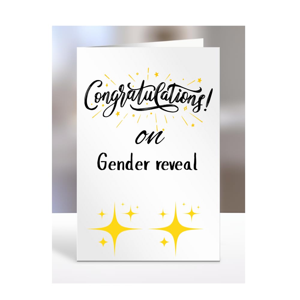 Congratulations on Gender reveal Card, Gifts for Men or Women, Presents for Christmas, Greetings Card, Him, Her, Female, Male, A5-113_187 — image 1