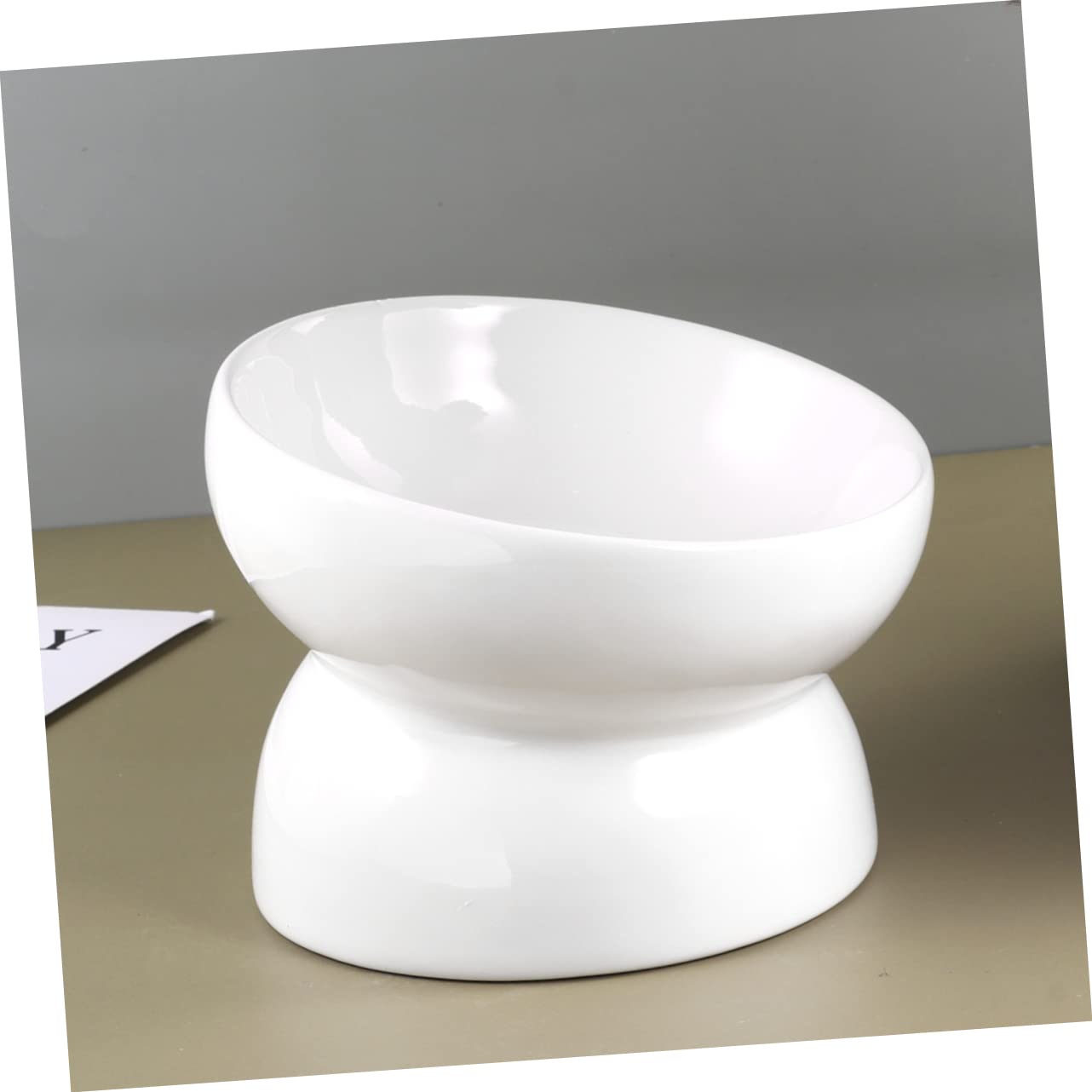 VICASKY Pet Feeder Bowl Cat Food Bowl Ceramic Neck Guard Easy Wash Modern Design for Pet Drink Feed