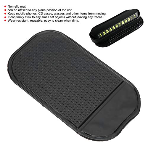Car Dashboard Anti Slip Pad, 4.9x2.8in Silicone Sticky Adhesive Mat, Fixate Non-Slip Mounting Cell Pads with Strong Adhesive for Cell Phones, Sunglasses