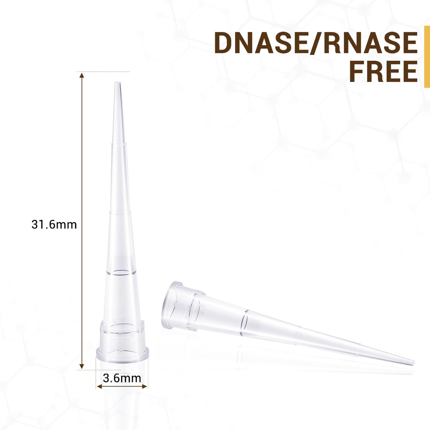 4E's USA 10µL Pipette Tip - Universal Tips, RNase/DNase Free, Pyrogen Safe, Sterile Transparent Pipette Tip, 96 Tips Racked