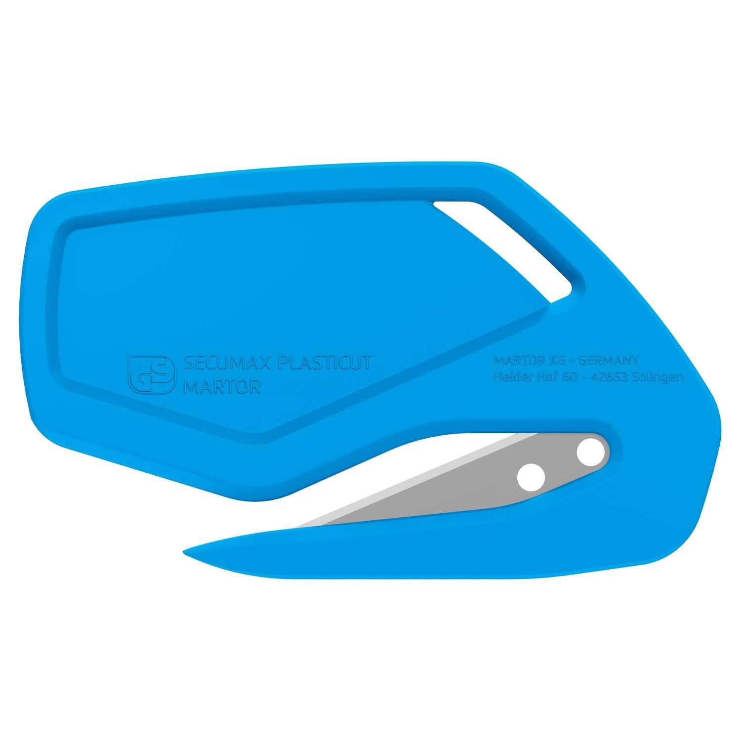 MARTOR 100 x Coltello di sicurezza, lama nascosta, SECUMAX PLASTICUT, coltello Cutter professionale, leggero, plastica, Per mancini e destrorsi | Coltello sicurezza monouso, occhiello, naso appuntito, per film & nastro adesivo, destrimani & mancini. No. 4