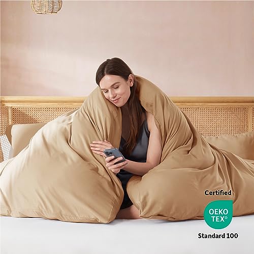 Nestl Mocha Brown Duvet Cover King Size - Soft Double Brushed King Duvet Cover Set, 3 Piece, with Button Closure, 1 Duvet Cover 104x90 inches and 2 Pillow Shams