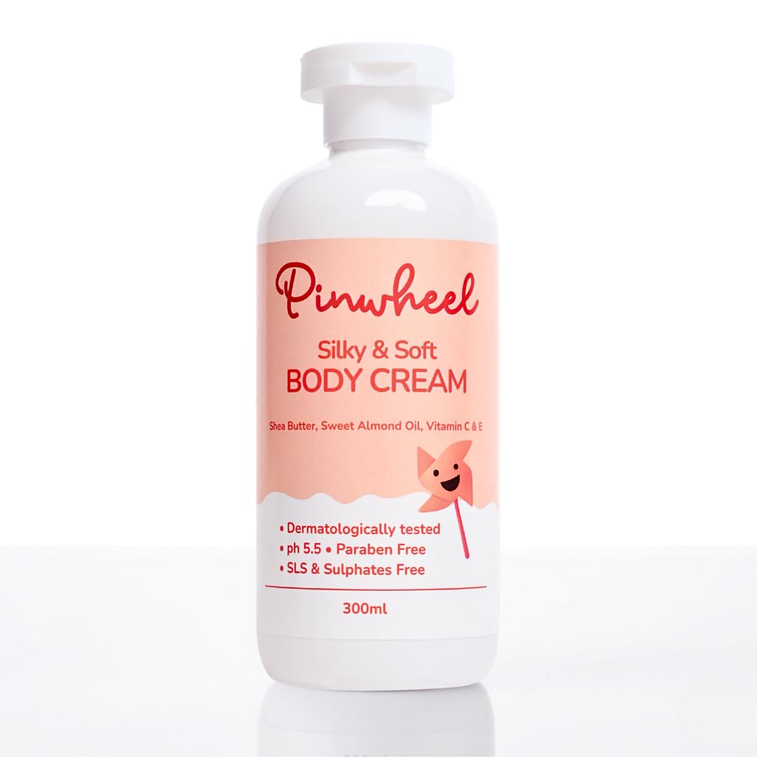 Pinwheel Hydrating Body Cream for Kids (4-12 Years) | 300ml | Lightweight & Non-Greasy | ph 5.5 | Sulphate & Paraben-Free | Shea Butter, Almond Oil, Vitamin E,C and Ceramides | Dermatologically Tested-picture-12