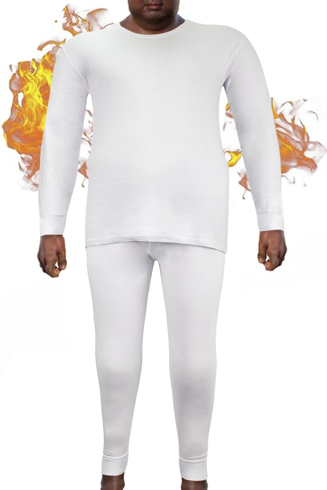 GenericDEKONS Mens Plus Size Thermal Underware Set For Winter, Jumbo Thermal Top & Bottom Set, Base Layer And Compression, Cycling, Sking, Traning, Hiking, Outdoor Sports, Breathable (2XL-10XL)