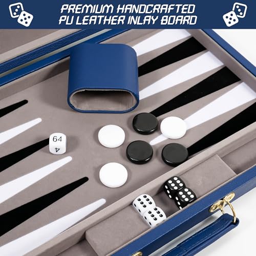 Froggod Backgammon de Viaje 15 Pulgadas Azul Oscuro miniatura 4