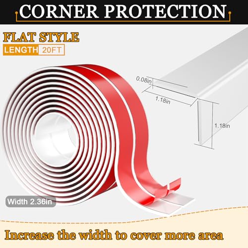 Protection d'angle murale blanche en caoutchouc flexible premium