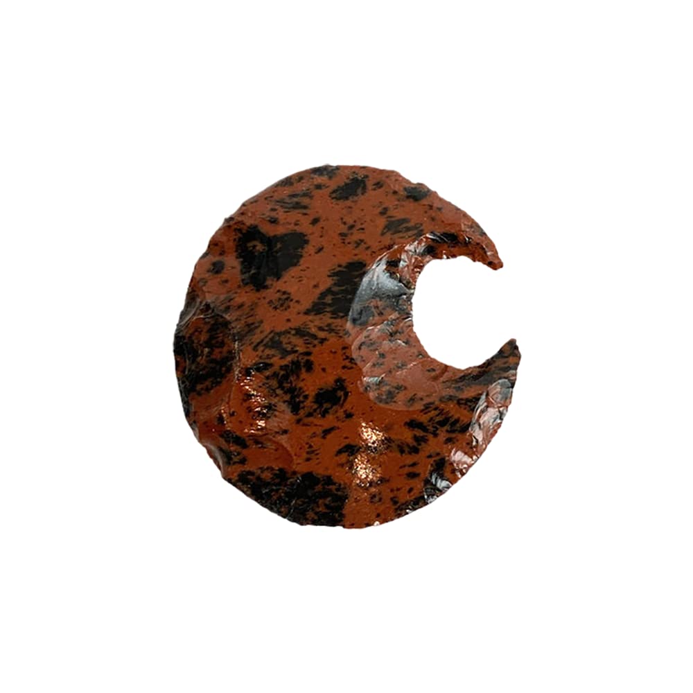 Faceted Crescent Moon Crystal, 3x2cm, Mahogany Obsidian