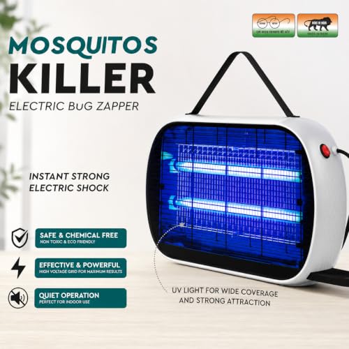 Image of Electric Mosquito Killer, Fly Insect Killer Machine, Insect Bug Zapper,Fly Catcher and Trap Killer LED Lamp for Restaurants,Home,Office,Bedroom (Light Grey)