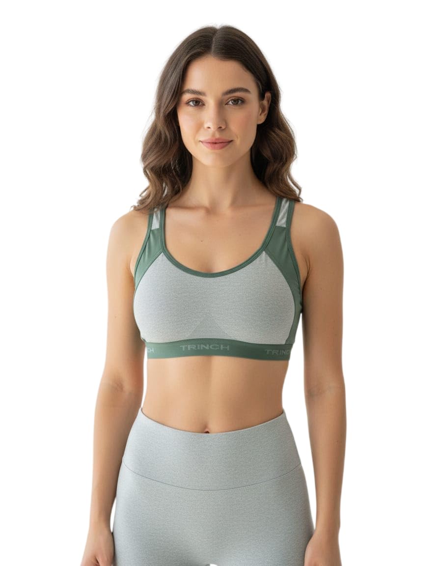 Women’s PowerFlex Active Sports Bra – Size 34 | Sweat-Wicking, Removable Padding | Stylish Gym & Yoga Workout Bra | Medium Support-image-45