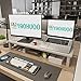 YAOHUOO Dual Monitor Stand Riser, 39Inch Large Monitor Stands for 2 Monitors, Computer Monitor Stand, Wooden Desktop Oraganizer Shelf for Office Desk Computer,Laptop,TV