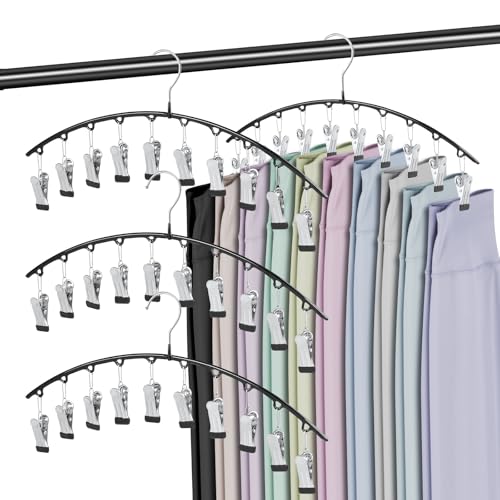 Consejos para Comprar Coppel Closet comprados en linea. 42 BYHANG 4 Pack Organizador Closet, Organizador de Closet, Ganchos para Pantalones, con 10 Clips, Organizadores para Metal Puede Sujetar Pantalones, Faldas, Sombreros