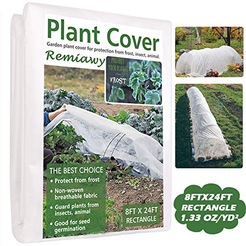 Plant Covers Freeze Protection 8FTX24FT Fabric Plant Blanket for Cold Weather, Reusable Plant