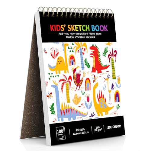 Soucolor Sketch Book for Kids 9 x 12 Kids Sketchbook