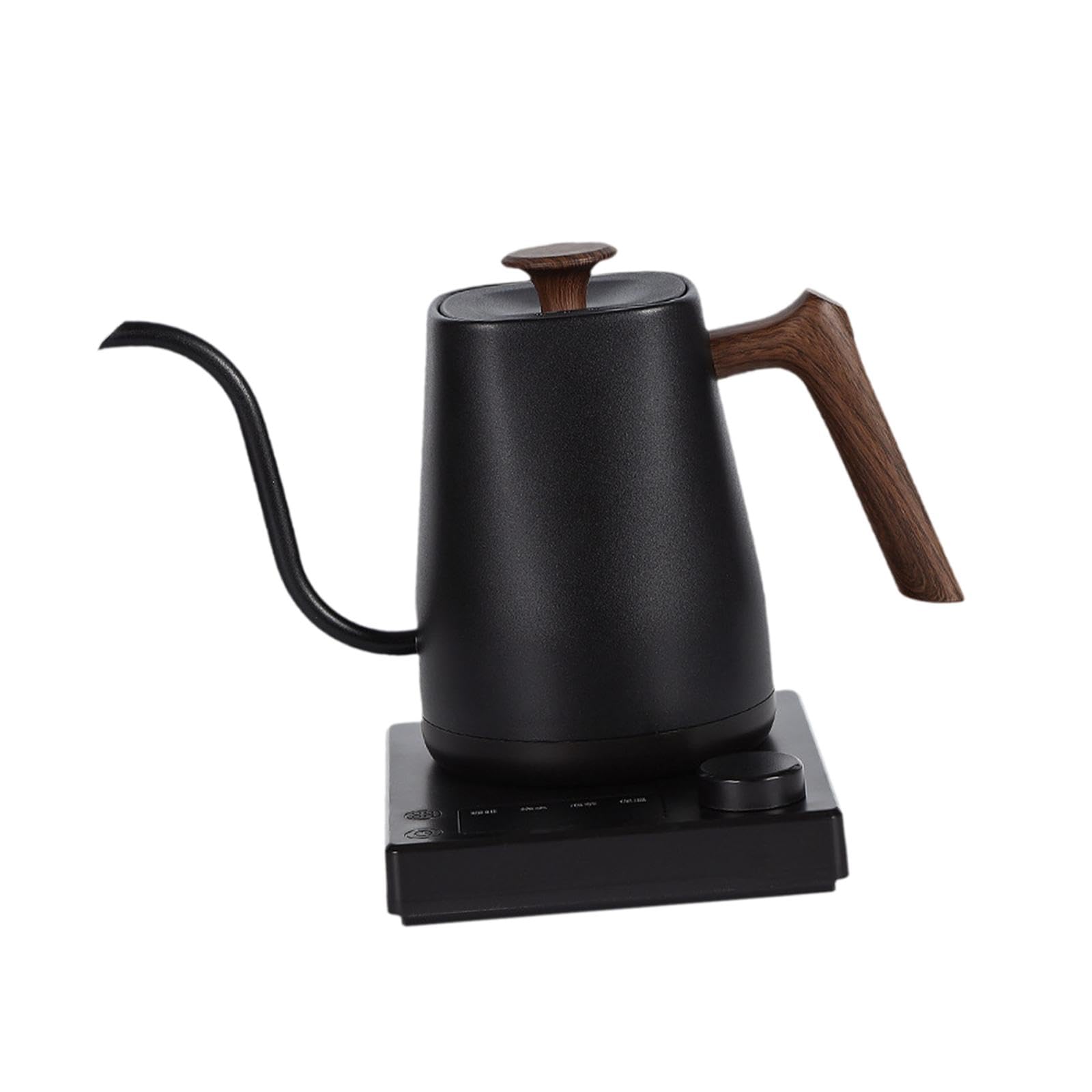 Hervidor Eléctrico, Tetera, Cafetera, Fabricado en Acero Inoxidable 304 con Mango Antideslizante W de Potencia para Bebidas Calientes en Cualqu, Veta de Madera Negra, Individual