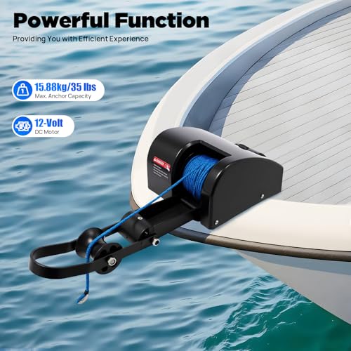 Winche eléctrico ancla 35 lbs con control remoto miniatura 2