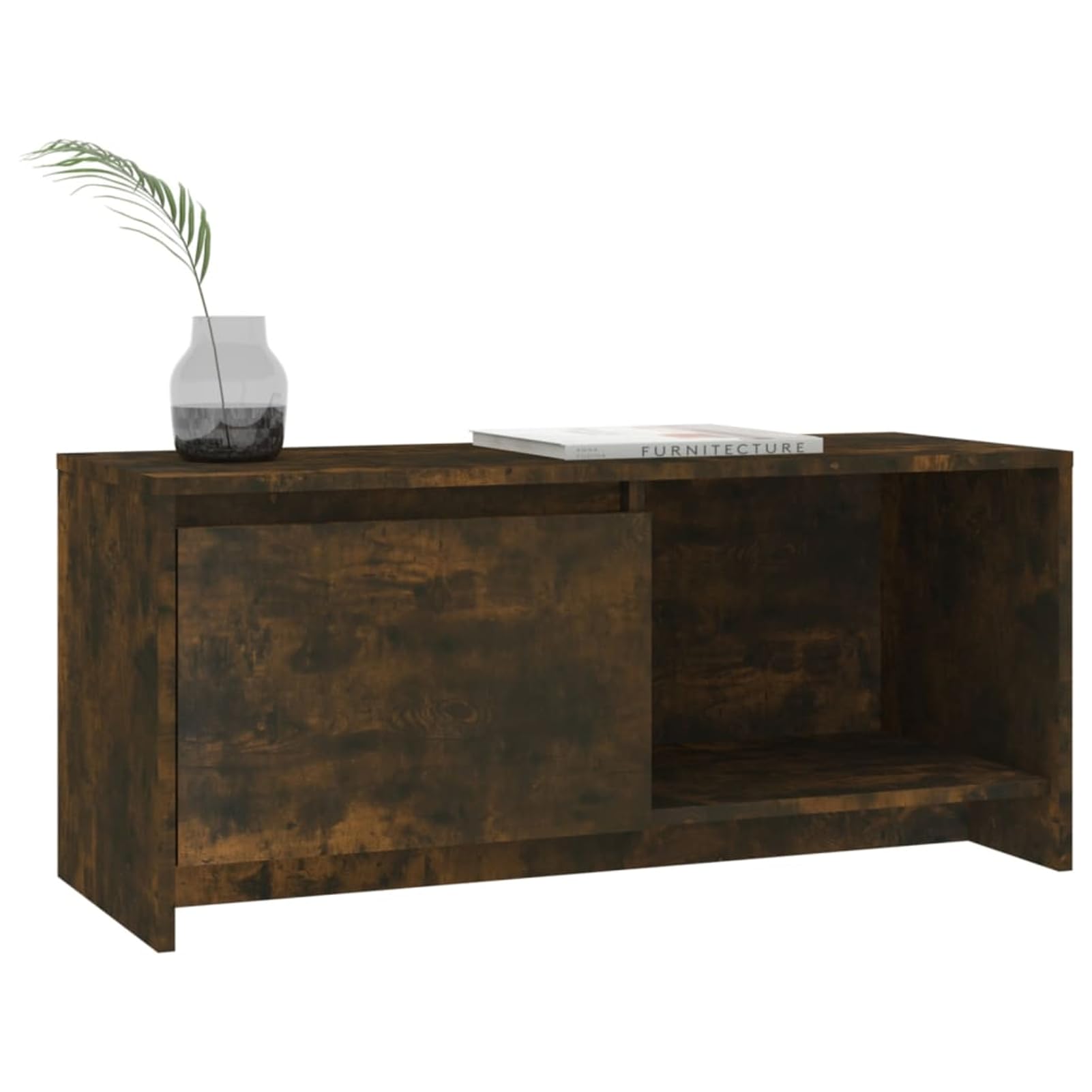 Gecheer TV-Schrank Räuchereiche 90x35x40 cm Holzwerkstoff, Moderne TV Lowboard Fernsehschrank für Home-Cinema Gamerzimmer Wohnungen Büro813017