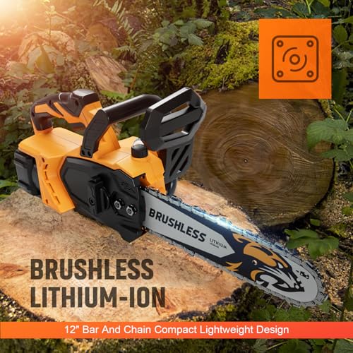 12-Inch Electric Chainsaw with 2 Batteries
