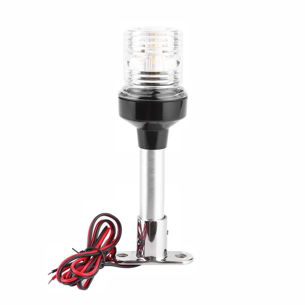 BE-TOOL Boat Navigation Light, Waterproof IP66 LED Stern Light 360 Degree All Round 12V-24V Marine Anchor Pole Light for Boats Yachts Pontoon Sailing - 8 Inch